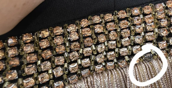 Mac Duggal 26541 One Shoulder Layered Metallic Ruffle Gown in Black/Gold Size 12 - Picture 9 of 10